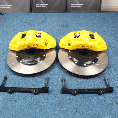 Mobil Dimodifikasi 6 Piston Kaliper Kuning Audi AK 8N Monoblock Kaliper Cocok Untuk Pelek 18-21 Inch