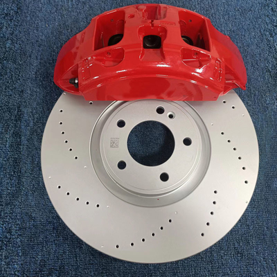 Modifikasi Depan AMG Big 6 Piston Monoblock Mercedes Red Brake Caliper Daya Berhenti Tinggi
