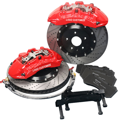 Red V6 Strong Stop Power Kaliper Rem Mobil 6 Pot 355mm 380mm 405mm