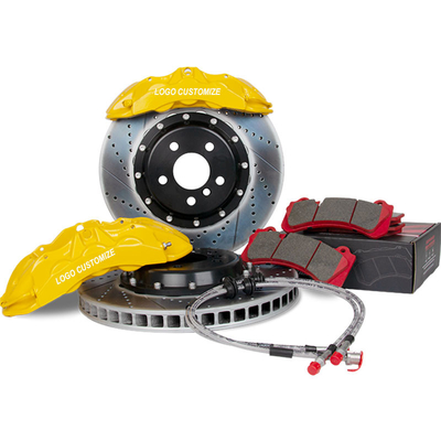V6 Kuning Auto Fitting Kinerja Tinggi Brake Caliper 6 Piston Aluminium Alloy