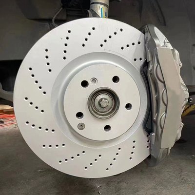 6 Pot Monoblock Ditempa Mercedes Brake Caliper Dengan Rotor 345mm