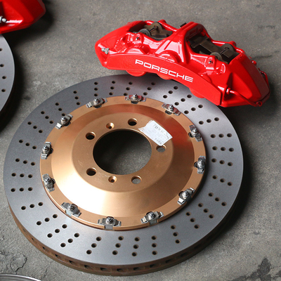 Kaliper Rem Mobil Porsche Upgrade Ke Kaliper Merah GT6 6 POT Meningkatkan Daya Berhenti